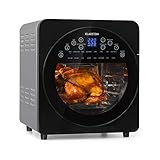 Klarstein AeroVital easy touch Heißluftfritteuse - 1700 W Heissluftfriteuse, Airfryer mit XXL-Volumen: 14 Liter, 16 Programme, Cool touch housing Gehäuse, 60 min Timer, 8 h Dörr-Funktion, metallik