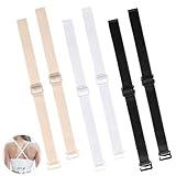 3 Paar BH Träger Halter, BH Träger Breit, Träger Zum Annähen, BH Träger Schwarz, Verstellbare Bra Straps, Für Frauen Mädchen Tops Kleid Weiß, Schwarz, Hautton (1.2 cm)