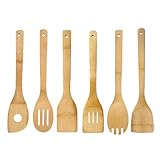 Biluer 6 Stück Holz Pfannenwender, Kochlöffel, Holzkochlöffel, Küchenuten Ilien, Salatbesteck - Küchenhelfer Set