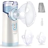 Inhaliergeräte für Erwachsene Vernebler Inhaliergerät Kinder, geräuscharmes Tragbar Mesh Nebulizer Inhalator Set USB wiederaufladbar mit Mundstück und Masken