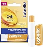 Labello Mango Shine, duftender Lippenpflegestift mit natürlichen Ölen und Mangoaroma, pflegender Lippenbalsam für einen zarten Glanz auf den Lippen (4,8 g)