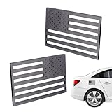 Ghirting Auto-Fensteraufkleber mit US-Flagge, Emblem-Aufkleber mit amerikanischer Flagge, 2 Stück Autoflaggen-Aufkleber, Langlebiger patriotischer Abzeichen-Aufkleber aus Metall und Aluminium,