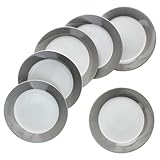 MamboCat 6er Set Variant Grau Kuchenteller I farbige Porzellan-Frühstücksteller für 6 Personen I bunte kleine Teller für Salat, Dessert & Co. beim Frühstück, Mittag, Kaffee & Abendbrot