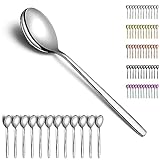 Berglander Dinner Spoon 12, Edelstahl Suppenlöffel Besteck, glänzender moderner Löffel Tafellöffel Set spülmaschinenfest