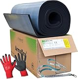 Armaflex original XG Kautschuk Platte selbstklebend (Isolierstärke 19 mm 1000 x 6000 mm = 6 m²) + rote Handschuhe CAT2 + SCORPROTECT® Schlüsselband..
