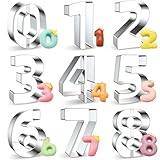 Zahlen Ausstecher, 9 Stück Ausstechformen Zahlen 0-9 Edelstahl Digitaler Keksausstecher Fondant Cookie Cutter Backen Kekse Ausstechform Plätzchen