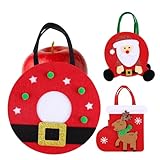 Weihnachtliche Goodie-Tüten, Weihnachtsmann-Elch, Filz-Schokoladentüten, Dekoration, Weihnachts-Lebensmittelbehälter, für Urlaub, Kekse, Lebensmittel, Snacks, Dulces, Backen, Kinder, Hochzeit, Winter