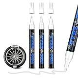 Hsypti 3 Stück Auto Reifen Stift Weiß, Hohe Kapazität Reifenstift Wasserfest Auto Reifenmarker Reifen Lackstifte für Auto Motorrad Reifen