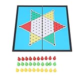 Resefinem Magnetic Chinese Checker Halma Reise -Set ideal für Familienspiele und Kinder genießen hochwertige Plastikschachstücke und Faltbare Brett für Portabilität und SMO