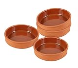 Tapas Schalen aus Ton 350 ml - 4er Set - Feuerfeste Auflaufform innen glasiert - Traditionelle Tonschale Dessert Dip Snack Schälchen Tapasschale ofenfest und spülmaschinengeeignet