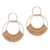 Rattan Ohrringe,Boho Schmuck Damen Ohrringe Boho Style für Damen Geschenk Frauen und Mädchen