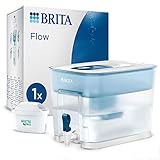 BRITA Flow Wasserfilter XXL (8,2l) inkl. 1x MAXTRA PRO All-in-1 Kartusche – Kühlschrank-Getränkespender mit Zapfhahn & großem Fassungsvermögen – Reduktion von Kalk, Chlor, Blei & Kupfer im Trinkwasser