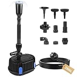 DBREAKS Springbrunnenpumpe 2500L/H 2,7M Teichpumpe für Außen Wasserspielpumpe 45W, Springbrunnen Pumpe mit Filter Schwamm, Bachlaufpumpe, Teichfilterpumpe für Teich, Fontäne, Wasserfall, Gärtenbrunnen