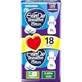 EveryDay Sensitive Cotton XL, Pads mit Flügeln, Filter mit Baumwolle, 18 Stück