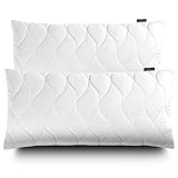 John Cotton Kopfkissen 40x80 cm – 2er Set Hotel-Luxus-Stepp-Kissen für Nackenschmerzen, Verstellbares Kissen mit Reißverschluss - 450g Füllung, Schlafkissen für Allergiker, Oeko-TEX (40 x 80)