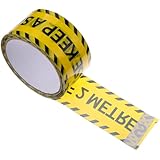 MUELODSIC Bodenmarkierungsband Warnband Gelb Schwarz 48cm X 25m Selbstklebend Sicherheitsband für Arbeitsbereiche und Gefahrenmarkierung