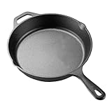 La Cuisine Bratpfanne aus Gusseisen, 25 cm, mit Vorbehandlungsbeschichtung, ideal für den Innen- und Außenbereich, PFOA-frei, ofenfest