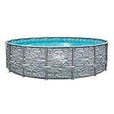 HAF® Swing Metal Frame Pool mit den Maßen 366 x 91 cm | Natürliche graue Stein-Optik | ca. 8.300 Liter Wasserkapazität | Hochwertiger Swimming Pool | Gartenpool/Aufstellpool ohne Filterpumpe