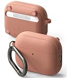 Ringke Onyx Magnetic für Airpods Pro 3 Hülle, [Kompatibel mit MagSafe] rutschfeste Stoßfeste Griffig Schutzhülle für Magnetisches Laden mit Karabiner - Constant Coral