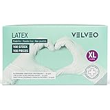 100 Stück Latex Untersuchungshandschuhe in Spender-Box - Größe wählbar: S, M, L, XL Einweghandschuhe Einmalhandschuhe Größe XL