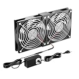 240mm PC-Lüfter, 12V Gehäuselüfter mit Netzstecker & stufenlosem Drehzahlregler (2750 RPM) - Leiser, leistungsstarker Lüfter für Computer, Server, TV,Gaming-PC,AV Kabine,Router