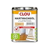 Clou Hartwachsöl farblos: Strapazierfähiges Holzöl für Innenbereiche, 2 in 1 Grundierung & Finish für Arbeitsplatten, Parkett, Treppen & Möbel, 0,75 L