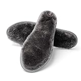 riemot Lammwolle Warme Einlegesohlen Damen Herren Schaffell Einlagen Winter Lammfell Schuheinlagen Schafwolle Lammfelleinlagen Gegen Kälte Feuchtigkeit Lammwoll Wärmesohlen für Schuhe gr.36