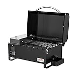 onlyfire Pelletsmoker Räuchergrill, 8-in-1-Multifunktion Holzpelletgrill & Smoker, Pellet Smoker Grill, Holzpelletgrill mit Automatischer Temperaturregelung, Schwarz