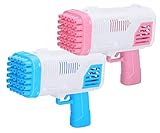 Bubblez Seifenblasenpistole - Seifenblasenmaschine für Kinder - Seifenblasen Pistole mit 36 Löchern - AA-Batterien - Inkl. 50 ml Seifenlösung - 18,5 x 8,2 x 16,8 cm - Rosa/Blau