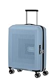American Tourister Aerostep - Spinner S, Erweiterbarer Handgepäck, 55 cm, 36/40 L, Grau (Soho Grey)