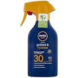 NIVEA SUN Maxi Sonnenschutzspray Protect & Hydrate LSF 30 in Sprühflasche, 270 ml, Sonnencreme mit feuchtigkeitsspendender Grundierung für 48 Stunden, Sonnencreme mit biologisch abbaubarer Formel