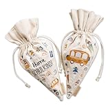 Papierdrachen 2er Set Geschenkbeutel Schultüten Design - Einschulungsgeschenke - 32 x 18 cm, Pastellfarben, Bestickt - Leicht & Langlebig