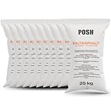 Kaltasphalt 10x 25kg Reparaturasphalt Bitumenmasse Bitumen Asphaltreparatur Asphalt Kaltmischgut 0-8mm (250kg)