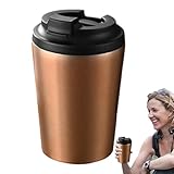 Thermo-Kaffeebecher mit Deckel, Thermo-Kaffeebecher - 380ml Reise-Kaffeebecher mit Deckel, Reisebecher für Kaffee auslaufsicher - isolierter Kaffeebecher, Isobecher