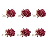 Kliplinc 6 St¨¹Ck Blumen F?Rmige Handtuch Schnalle Servietten Ring, Chrysanthemen Servietten Ring Halter f¨¹r Dinner, Festival, Hochzeit Feier, Rose Rot