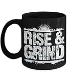 Kaffeebecher Aufstehen Und Mahlen Bürotasse Lustig Keramik-Tasse Retro Weihnachtstasse Für Arbeit Familie Freunde 300ML