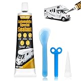 WEILAOK Karosseriekleber Schwarz, Karosseriedichtmasse, Wohnwagen Dichtmasse, Dichtmasse Kfz, Ausgestattet Mit Werkzeugen, Geeignet für Den Automobil-Dichtungsschutz, 100ml