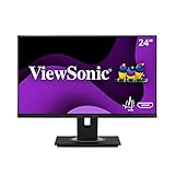 Viewsonic VG2448A-2 60,5 cm (24 Zoll) Büro Monitor (Full-HD, IPS-Panel, HDMI, DP, USB 3.0 Hub, Höhenverstellbar, Lautsprecher, Eye-Care, 4 Jahre Austauschservice) Schwarz