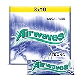 Airwaves Kaugummi Zuckerfrei, Strong Gum, 30 x 10 Dragees, Großpackung Chewing Gum, Kaugummi ohne Zucker mit Minz Frische (300 Dragees)