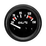 ETOPARS Kfz Auto Öltemperaturanzeige 2' 52mm Auto Öltemperatur Messgerät Celsius Motor Öl Temperatur Zeiger Anzeige Öltemp Fahrzeug Weiß Lichtanzeige Instrument