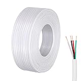 inodiref 10 Meter 28AWG Elektrokabel Weiß PVC Flexible Kabel Kupferkern Elektrischer Draht Gesamtaußendurchmesser 3MM zum Einbau von Haushaltsgeräten mit Geringem Stromverbrauch