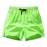 Badeshorts Rot Herren Sommer, atmungsaktiv, schnell trocknend, Eisseiden-Caprihose für den Außenbereich, Fitness-Training, Laufen Strand-Shorts Knielang(Minzgrün,4XL)