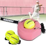 BOOSTEADY Tennis Trainer Set mit Metallbasis - Professionelles Trainingsgerät mit 3 Bällen & 4m Seil für Einzeltraining (Erwachsene/Anfänger) - Garten, Park, Plat - Rosa