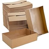 HningBuyox 75 Stück Kraftpapier-Tabletts für Lebensmittel, 4 Ecken, Pop-Up-Karton, Snack-Nacho-Tablett für Party, Stadien, Theater, kleine braune Getränke, Fast Food-Behälter