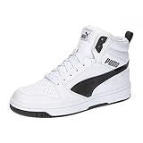 PUMA Rebound V6 Mid Jr Sneaker, Weiß Schwarz, 38 EU