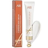 ANAiRUi Koffein-Augencreme, Niacinamid-Augencreme gegen dunkle Augenringe und Schwellungen, Anti-Aging & Friming Augencreme mit Augenroller, Koffein-Augencreme gegen geschwollene Augen, 0.5 FL OZ