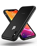 MobNano Ultra Hybrid Durchsichtig Hülle für iPhone X Hülle, iPhone XS Hülle, iPhone 10 Hülle Stoßfest Bumper Transparent Handyhülle Shockproof Fallschutz Silicone iPhone XS X Case - Schwarz