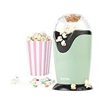 Petra Heißluft Popcornmaschine - 1200W süßes und salziges fettfreie gesunde Snacks ohne Öl, BPA-frei, 3 Minuten schnell und einfach Popcorn inkl. Mais-Messbecher, Grün Retro-Design