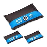 Relaxdays Luftentfeuchter Auto, 3er Set, wiederverwendbar, Autoentfeuchter, Anti Beschlag, Trockenkissen, schwarz-blau