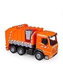 Lena 02168 - Starke Riesen Müllwagen Mercedes Benz Arocs, orange, ca. 74 cm, Müllfahrzeug mit 3 Achsen, großes Spielfahrzeug für Kinder ab 3 Jahre